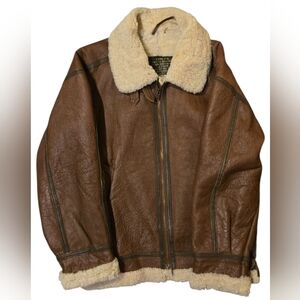 Genuine Shearling & Leather B-3 Bomber Jacket